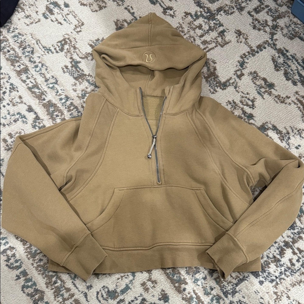 lululemon athletica Tan scuba crop half zip